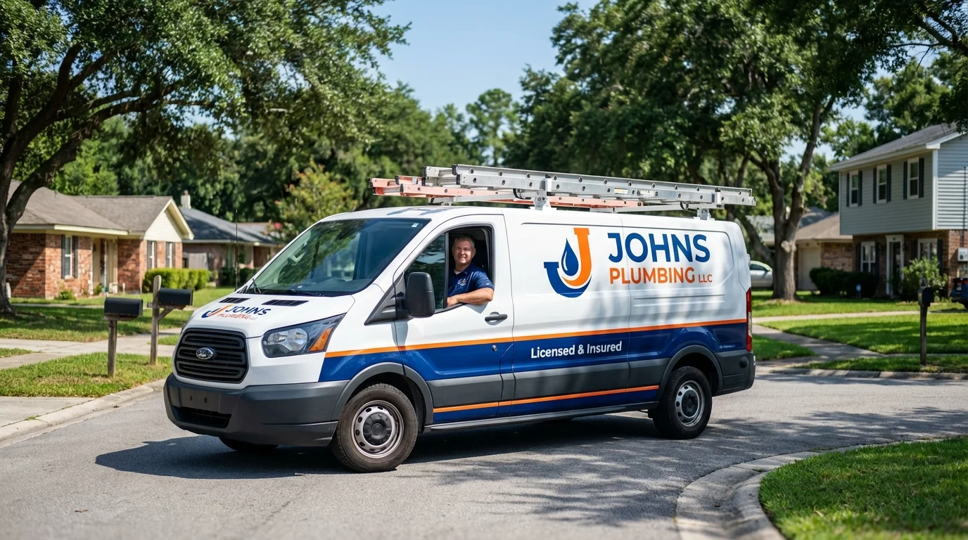 Johns Plumbing LLC service van in West Valley City, UT