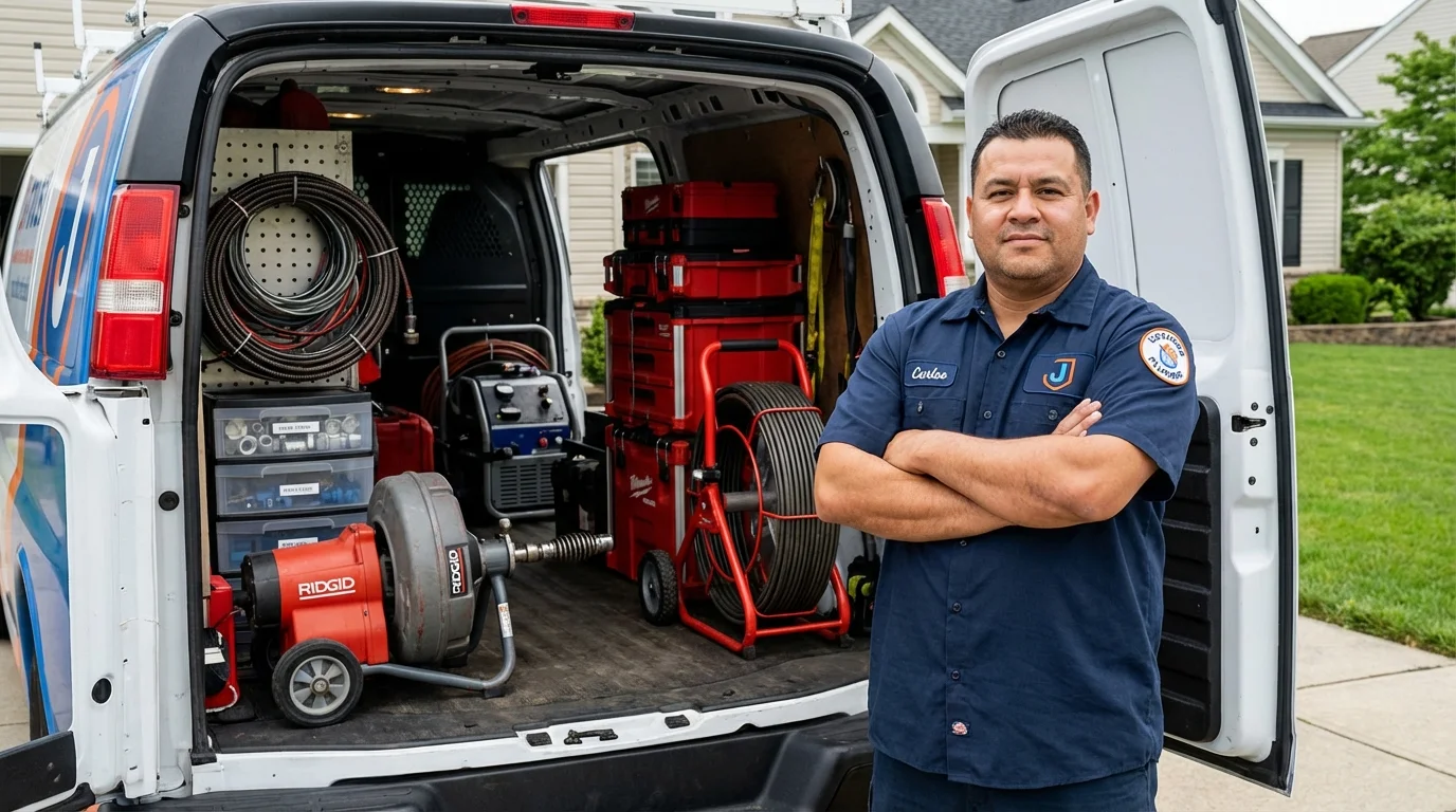 Professional drain cleaning equipment and Johns Plumbing LLC plumber in West Valley City
