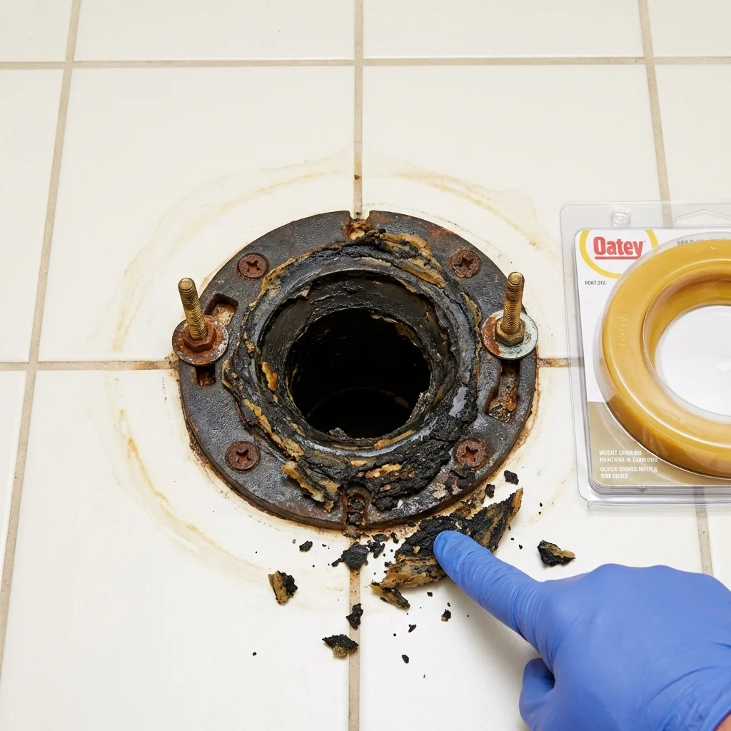 Failed wax ring showing water seepage at the base of a toilet in a West Valley City, UT home